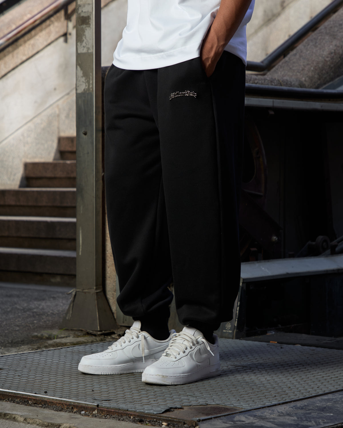 Black Metal Logo Joggers