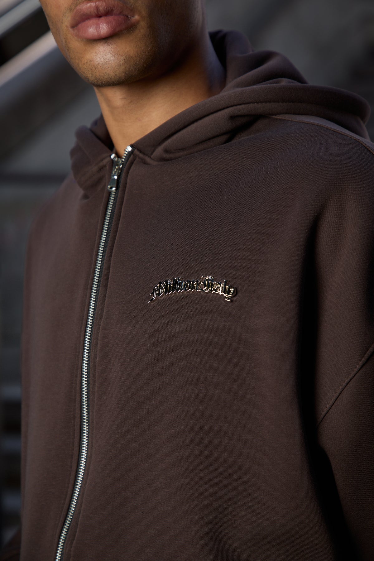 Dark Brown Metal Logo Track