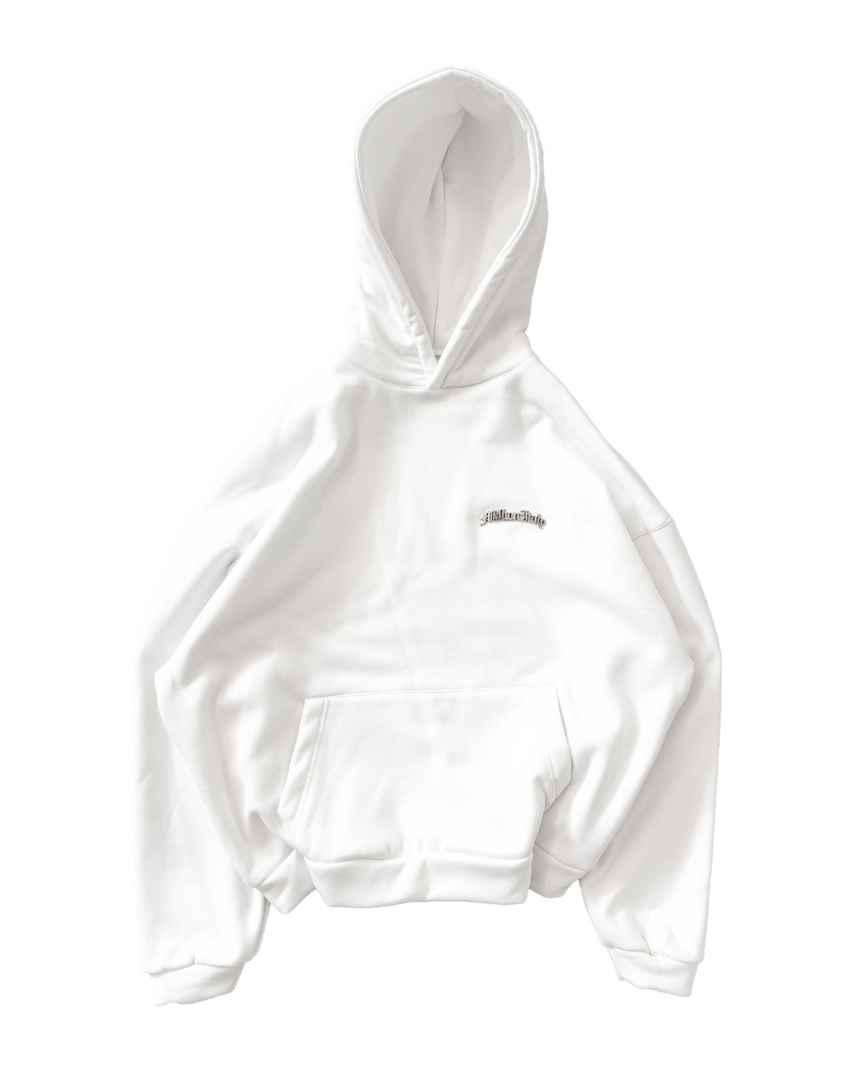 White Metal Logo Hoodie