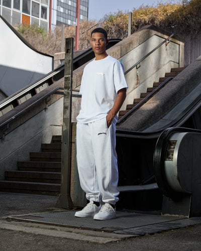 Gray Metal Logo Joggers