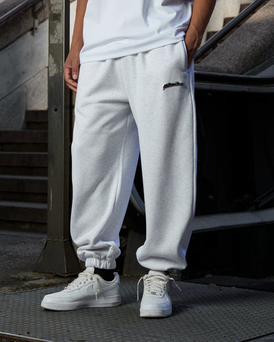 Gray Metal Logo Joggers