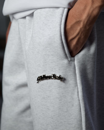 Gray Metal Logo Joggers