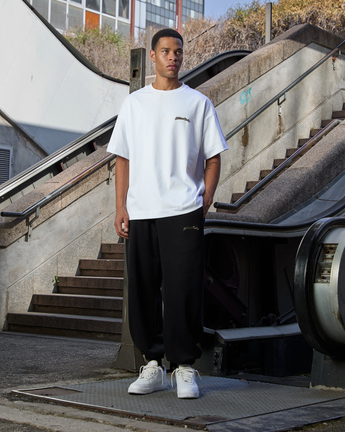 Black Metal Logo Joggers