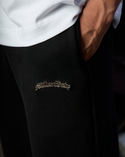 Black Metal Logo Joggers