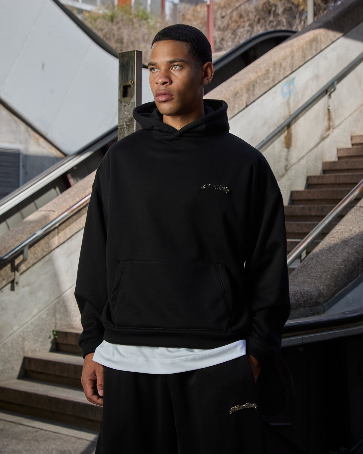 Black Metal Logo Hoodie