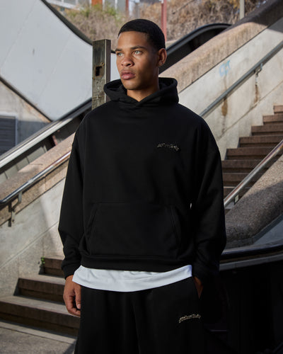 Black Metal Logo Hoodie