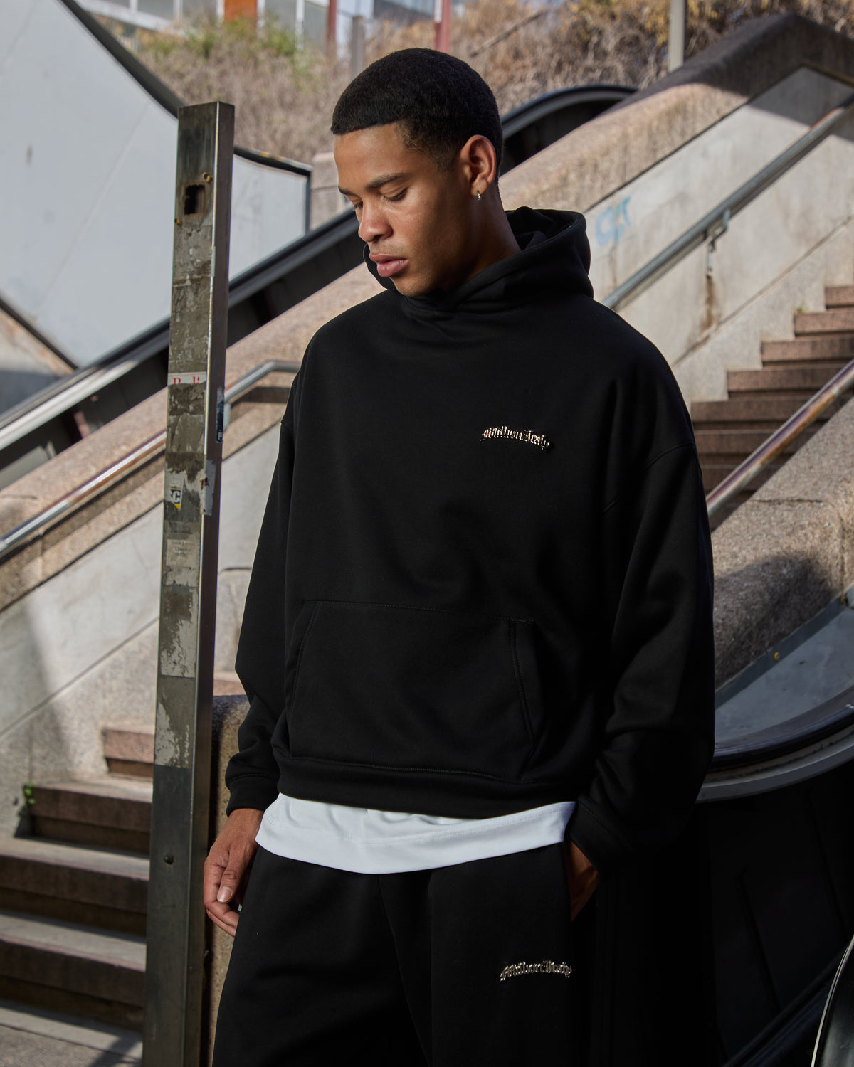 Black Metal Logo Hoodie